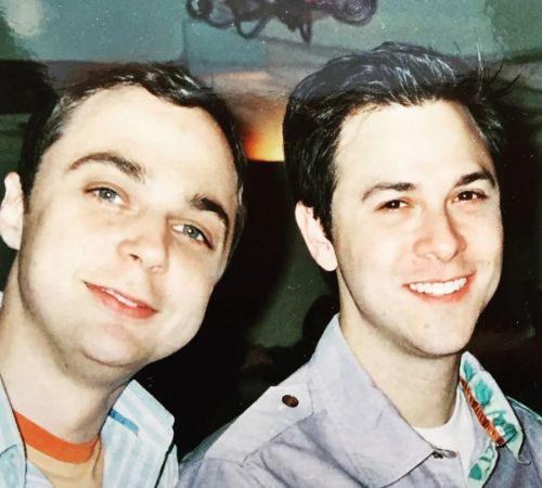 An old picture of Jim Parson and his husband Todd Spiewak